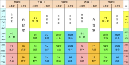 4/25【西荻窪】週末（GW）の予定・中３時間割変更のお知らせ